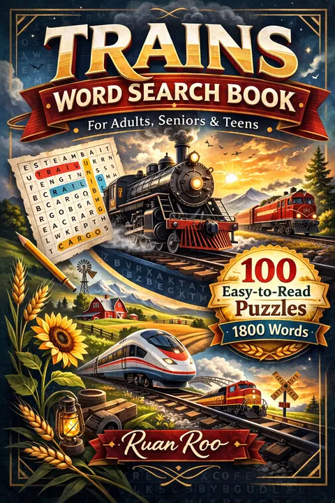 Trains Word Search Puzzle Book